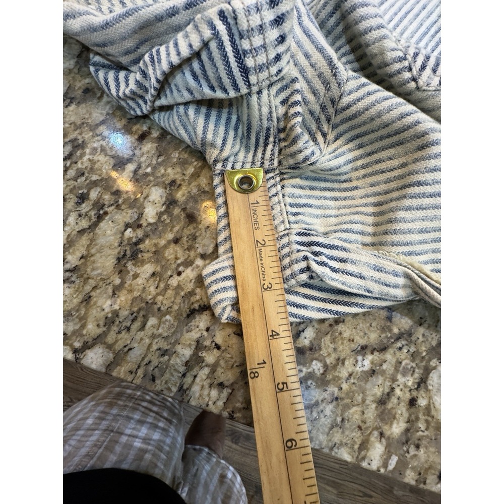 Free People Ziggy Denim Shortalls in a striped "Find Your Way Back" wash Size XL - Picture 6 of 7